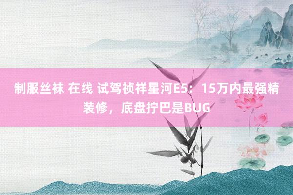 制服丝袜 在线 试驾祯祥星河E5：15万内最强精装修，底盘拧巴是BUG