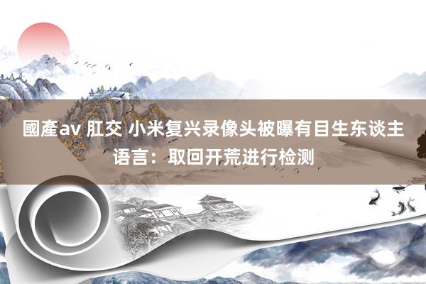 國產av 肛交 小米复兴录像头被曝有目生东谈主语言：取回开荒进行检测