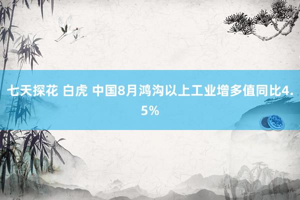 七天探花 白虎 中国8月鸿沟以上工业增多值同比4.5%