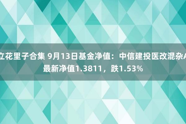 立花里子合集 9月13日基金净值：中信建投医改混杂A最新净值1.3811，跌1.53%