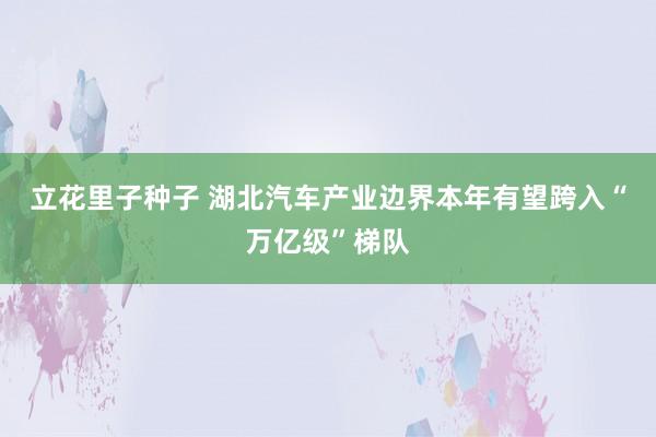 立花里子种子 湖北汽车产业边界本年有望跨入“万亿级”梯队