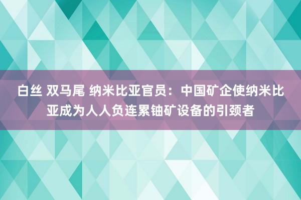 白丝 双马尾 纳米比亚官员：中国矿企使纳米比亚成为人人负连累铀矿设备的引颈者