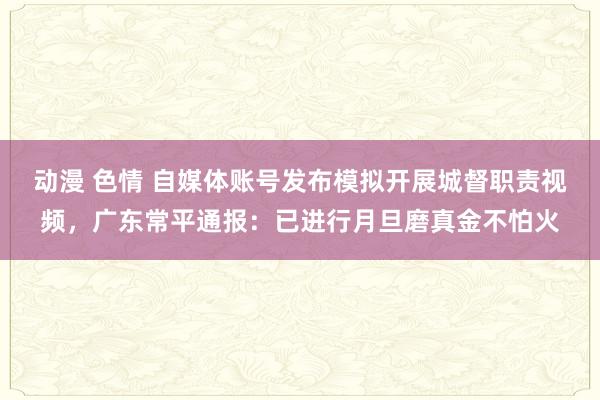 动漫 色情 自媒体账号发布模拟开展城督职责视频，广东常平通报：已进行月旦磨真金不怕火