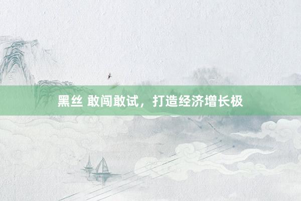 黑丝 敢闯敢试，打造经济增长极