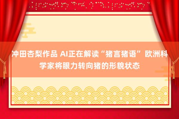 冲田杏梨作品 AI正在解读“猪言猪语” 欧洲科学家将眼力转向猪的形貌状态