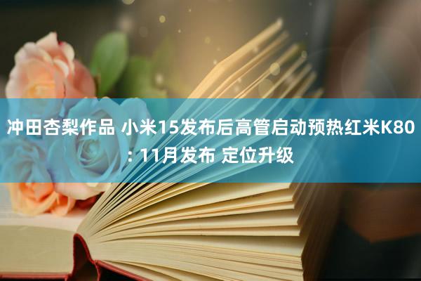 冲田杏梨作品 小米15发布后高管启动预热红米K80: 11月发布 定位升级