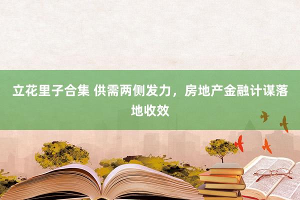 立花里子合集 供需两侧发力，房地产金融计谋落地收效