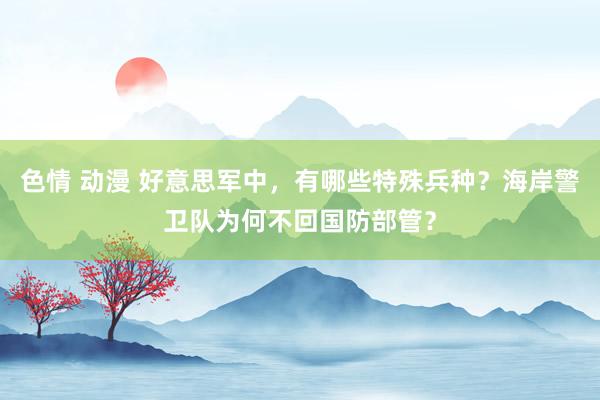 色情 动漫 好意思军中，有哪些特殊兵种？海岸警卫队为何不回国防部管？